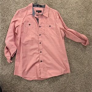 Eighty Eight Pink Casual Button Down Shirt with Long Sleeves